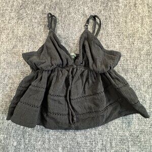 Wild Fable Black Linen Tank Top small